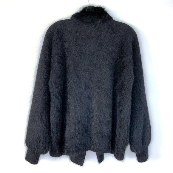 Radzoli by Fully Fashion Mink Fur Accent Angora Rabbit Blend Jacket Sz M - L - Picture 4 of 16